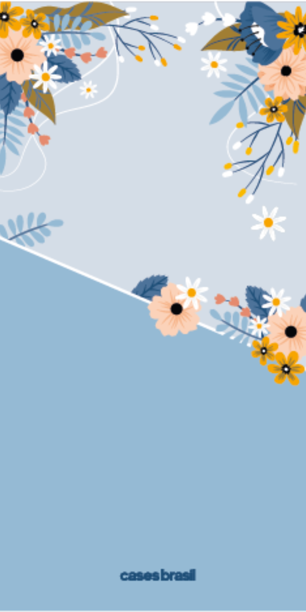 Capinha para Celular Ramo de Flores Azul
