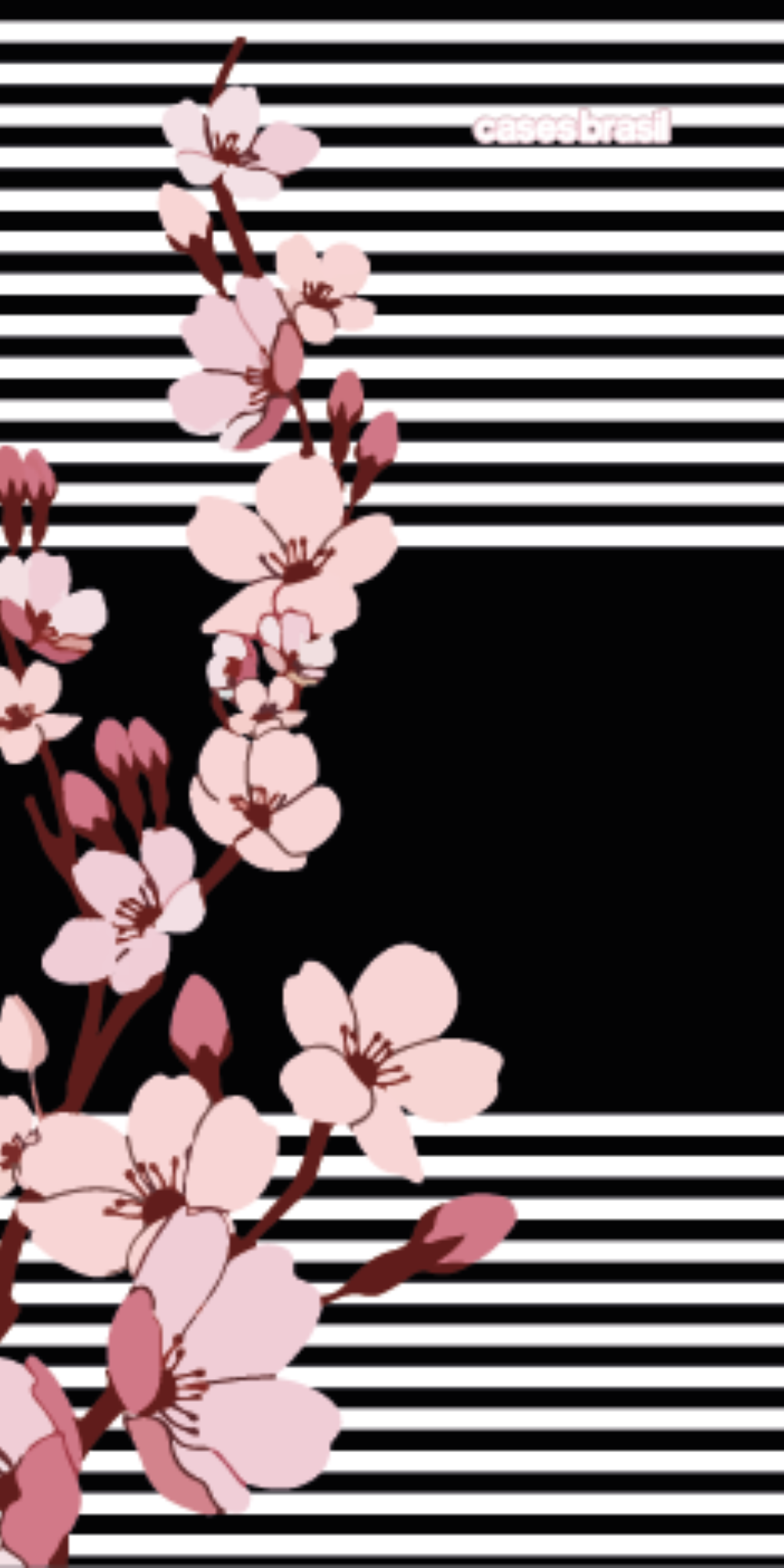 Capinha para Celular Flores de Primavera Listradas