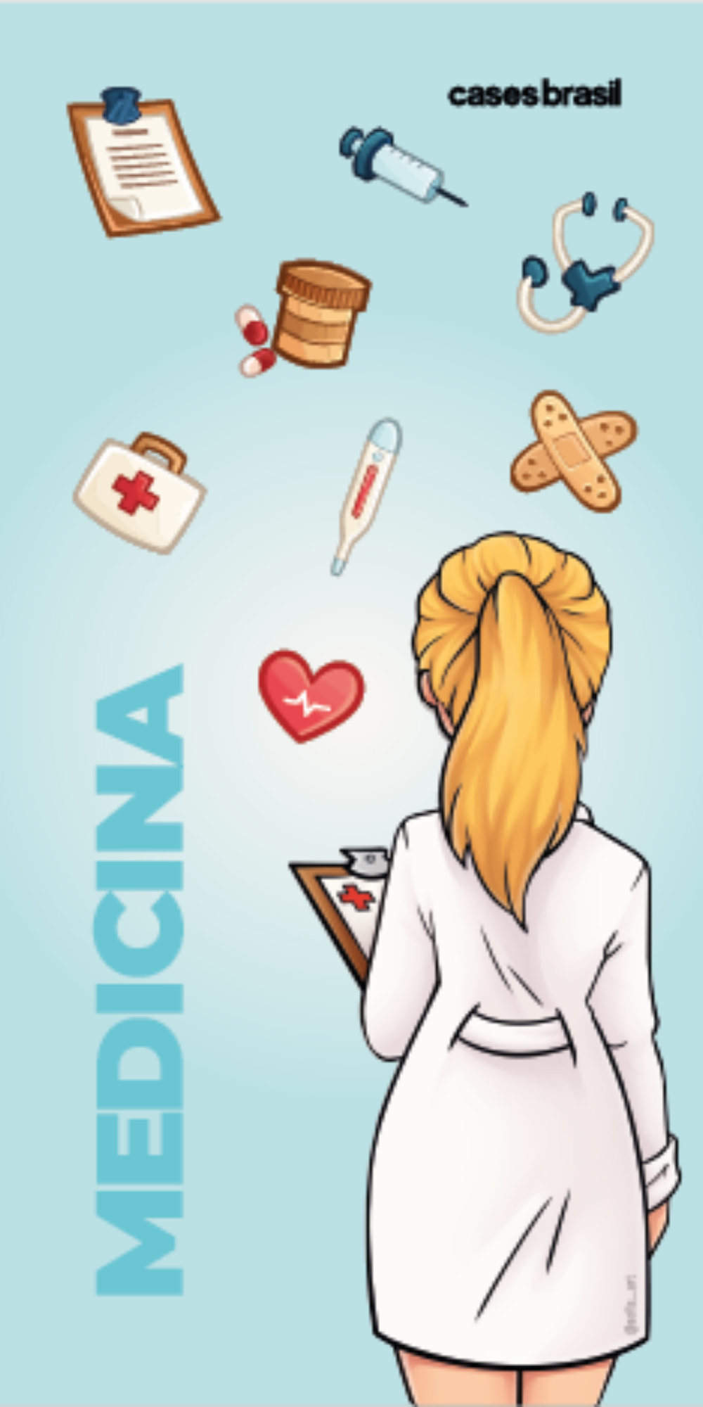 Capinha para celular Medicina - Boneca Profissão Com Fundo