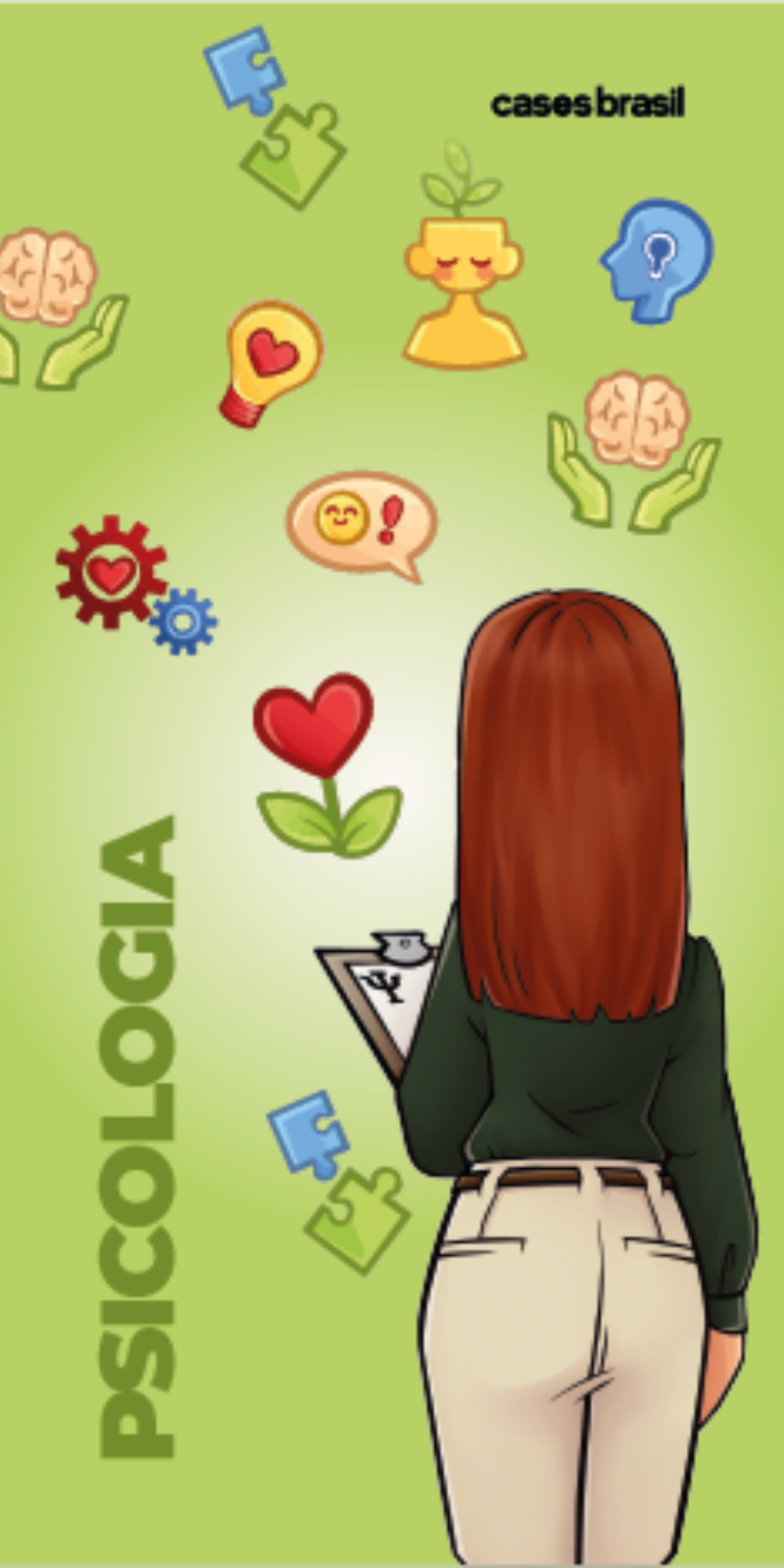Capinha para celular Psicologia - Boneca Profissão Com Fundo