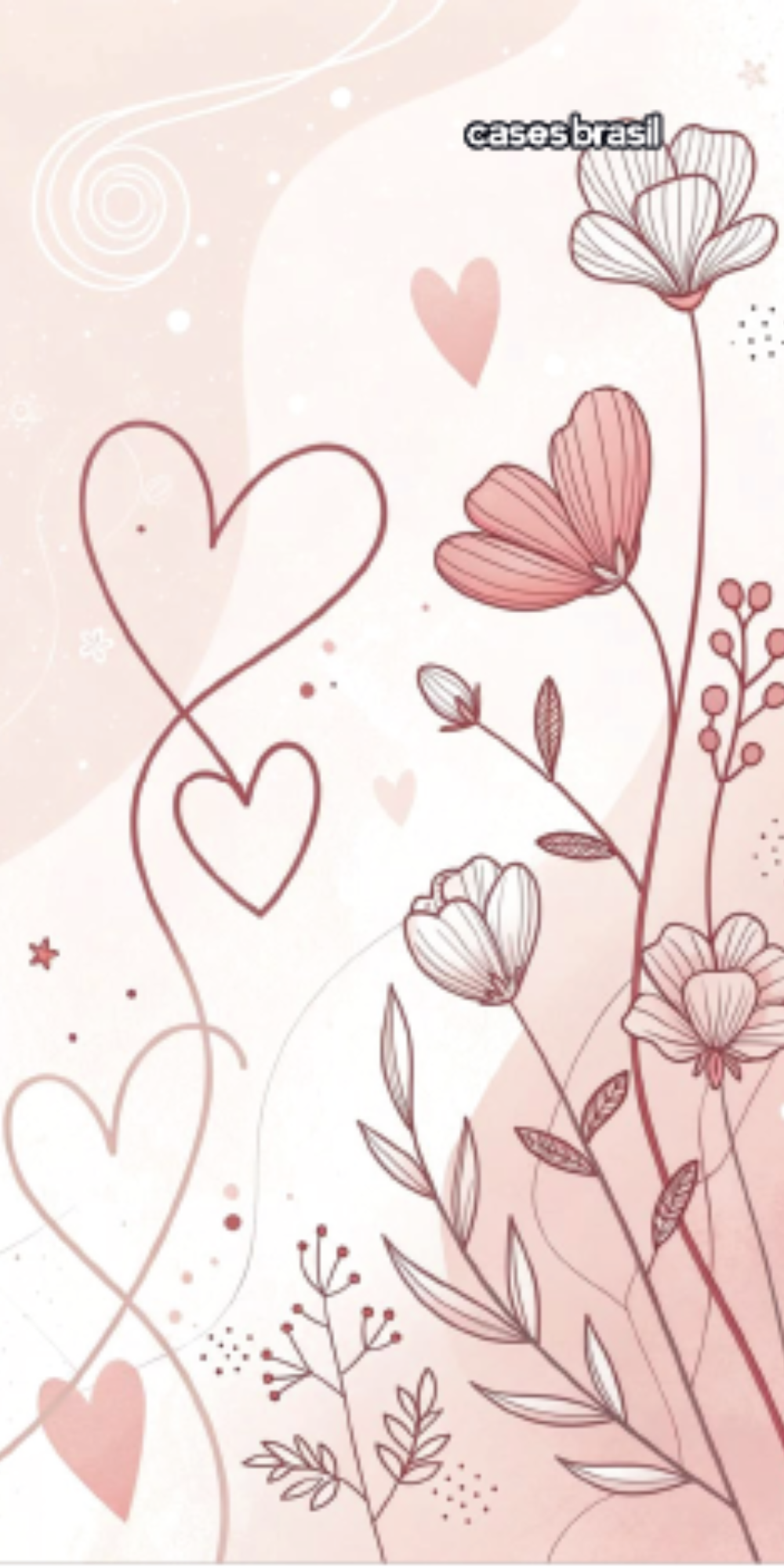 Capinha para Celular Floral com Corações
