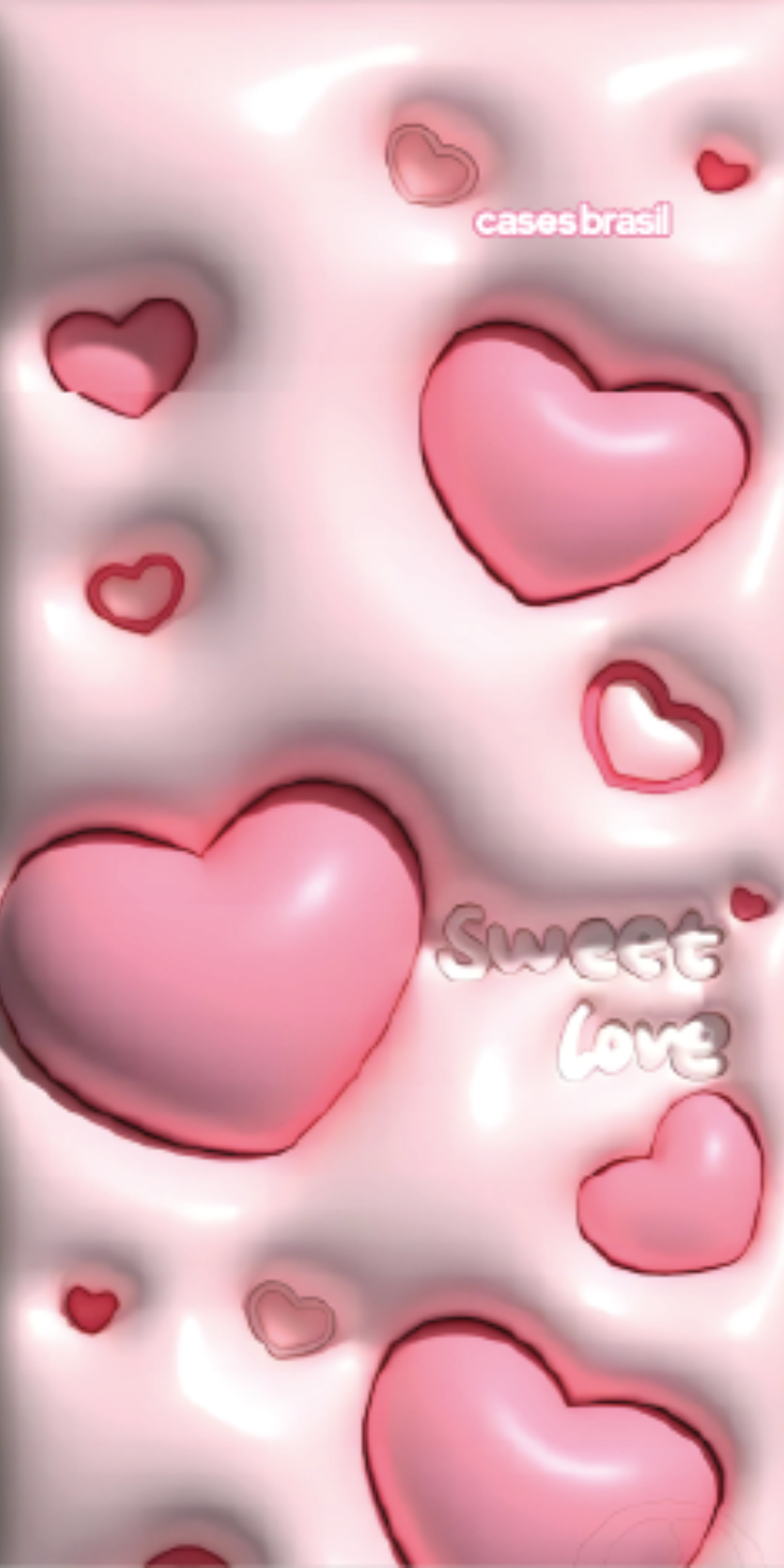 Capinha para Celular Corações Bubble Rose