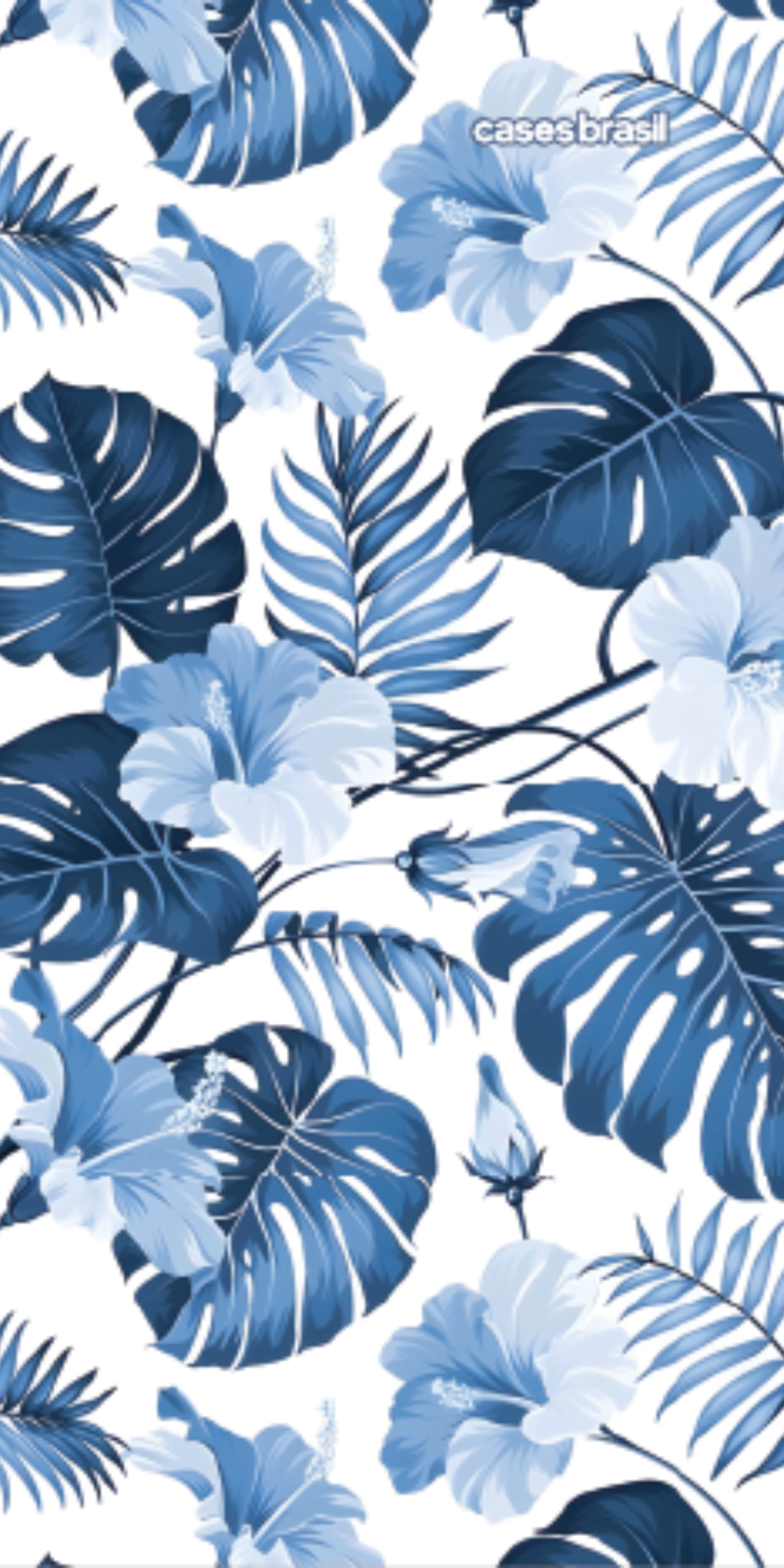 Capinha para Celular Folhagem Tropical Azul