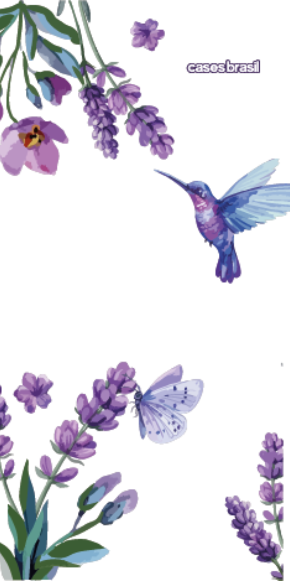 Capinha para Celular Lavanda e Beija-flor
