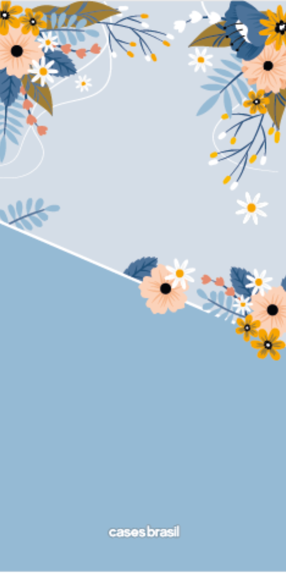 Capinha para Celular Ramo de Flores Azul