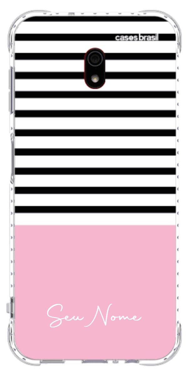 Capinha para Celular Listras Base Rosa