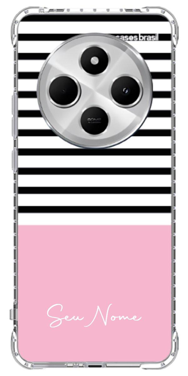 Capinha para Celular Listras Base Rosa
