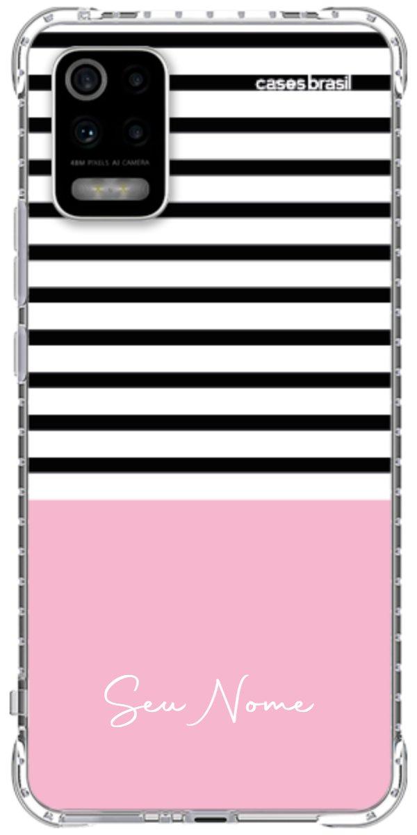 Capinha para Celular Listras Base Rosa