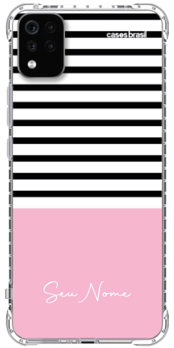 Capinha para Celular Listras Base Rosa