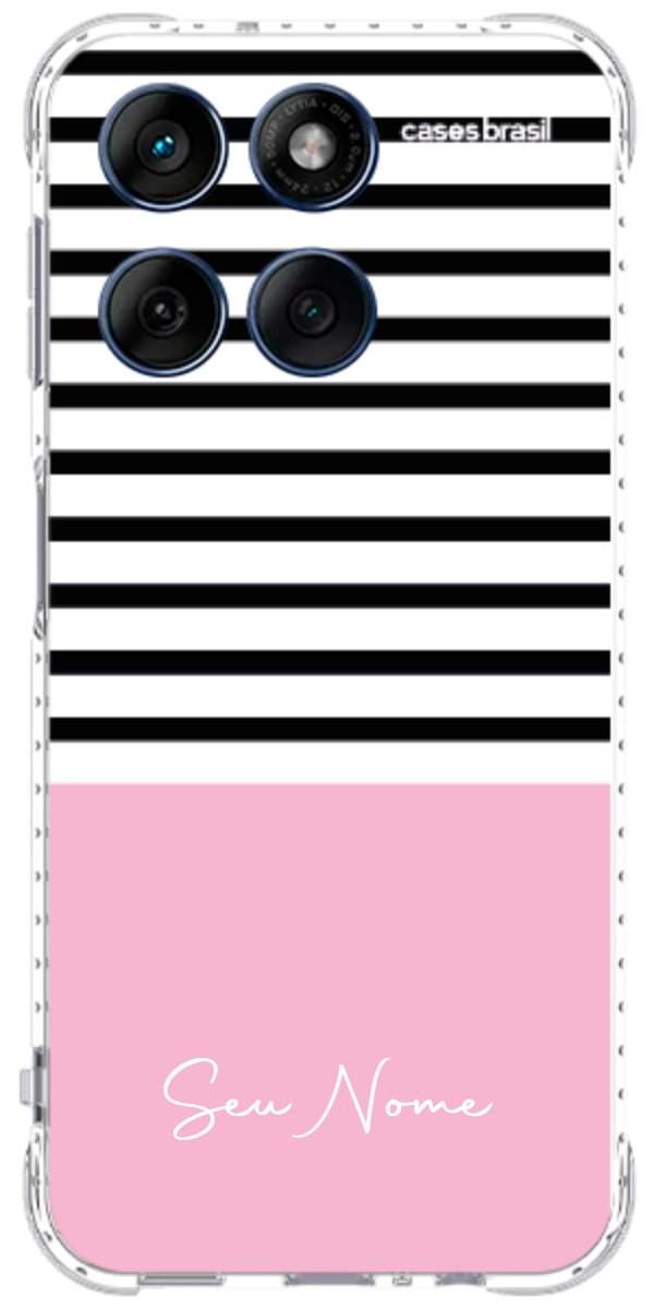 Capinha para Celular Listras Base Rosa