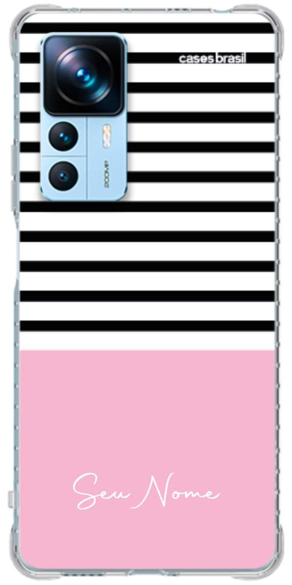 Capinha para Celular Listras Base Rosa