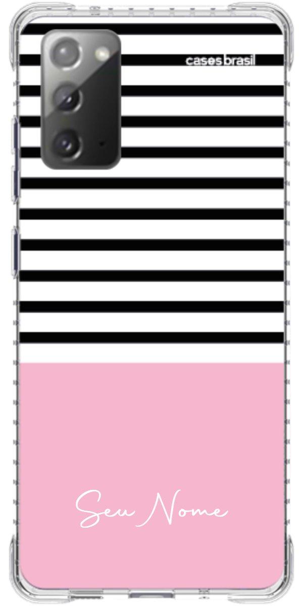 Capinha para Celular Listras Base Rosa