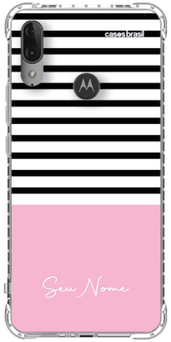Capinha para Celular Listras Base Rosa