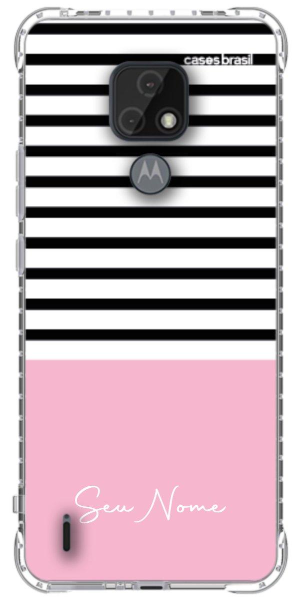 Capinha para Celular Listras Base Rosa