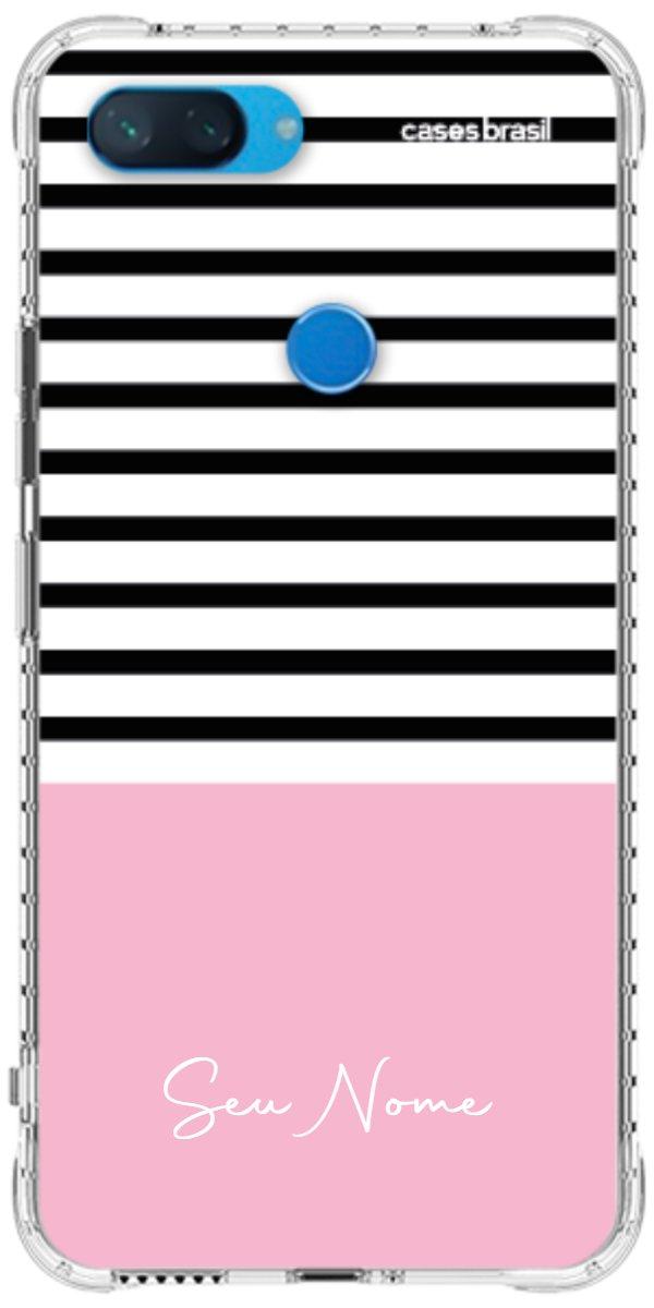 Capinha para Celular Listras Base Rosa