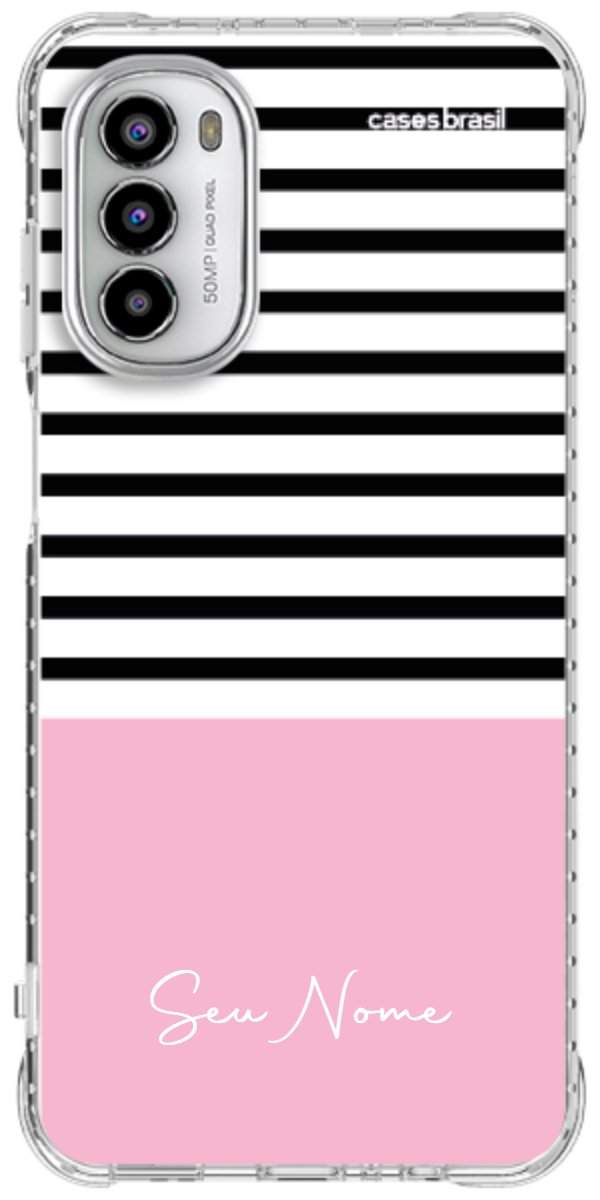 Capinha para Celular Listras Base Rosa