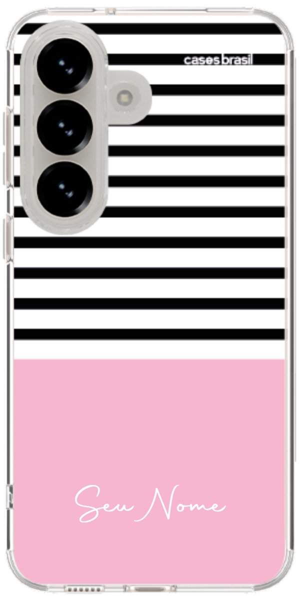 Capinha para Celular Listras Base Rosa