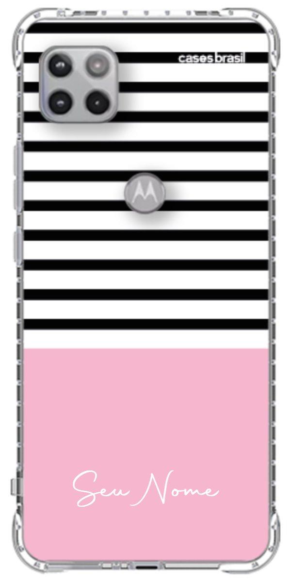 Capinha para Celular Listras Base Rosa