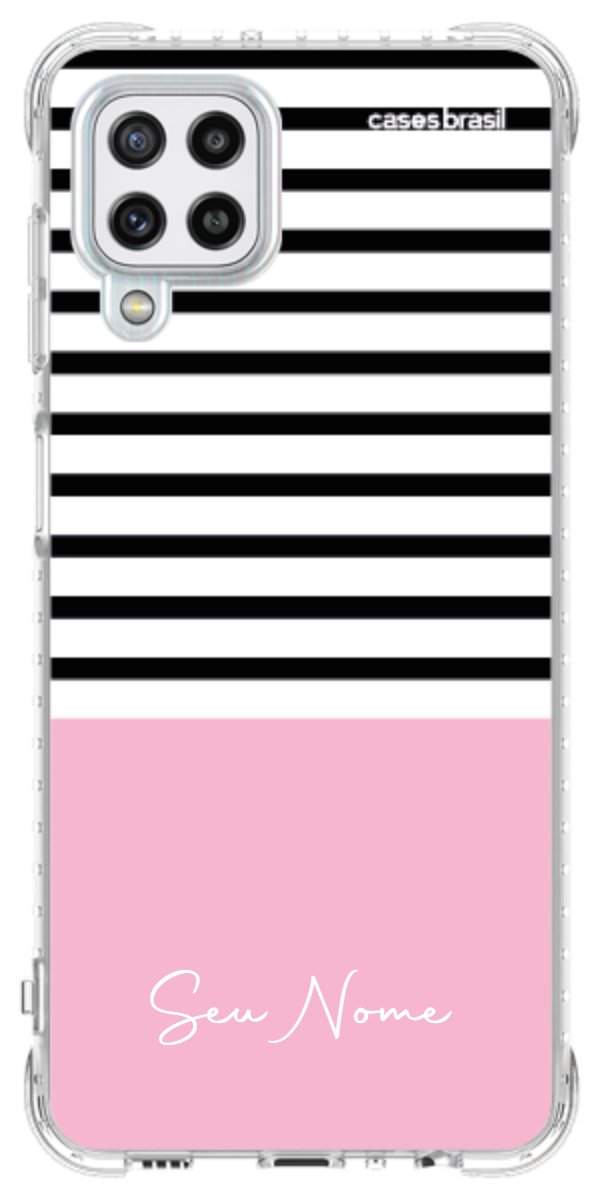 Capinha para Celular Listras Base Rosa