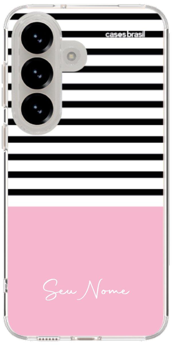 Capinha para Celular Listras Base Rosa
