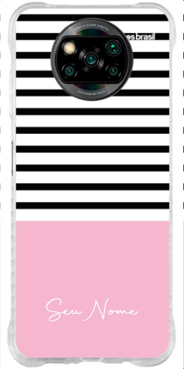 Capinha para Celular Listras Base Rosa
