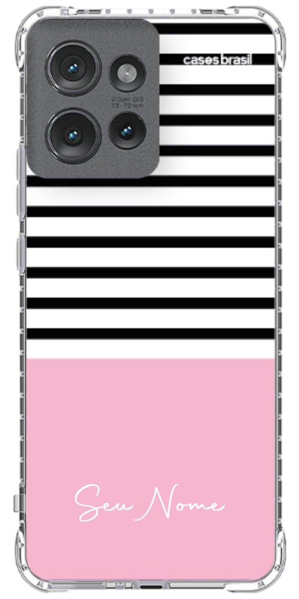 Capinha para Celular Listras Base Rosa