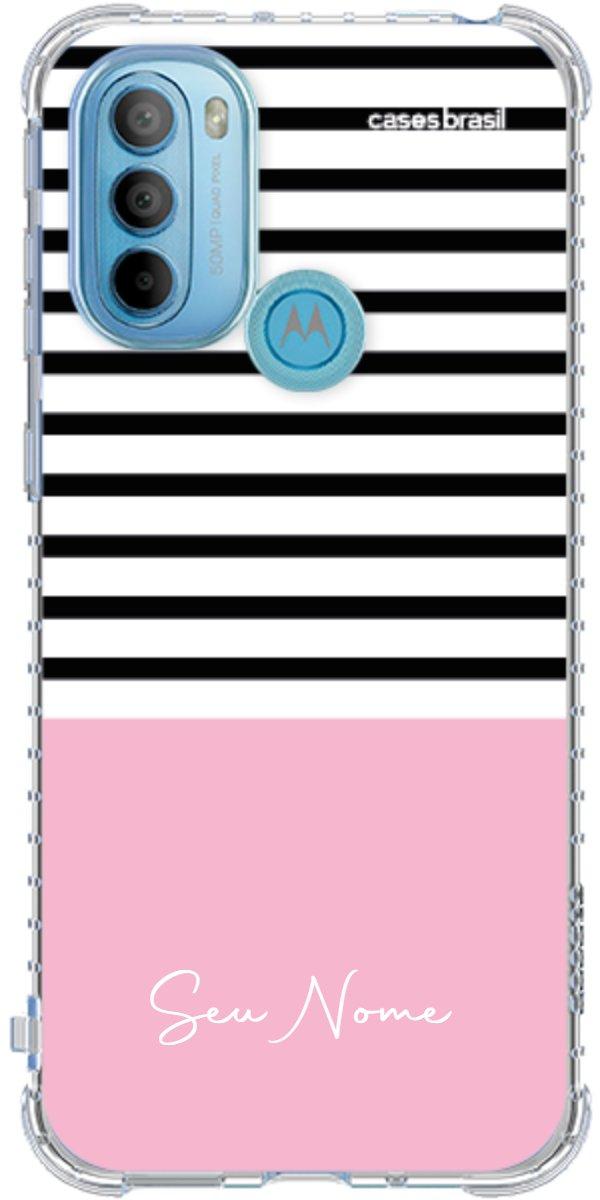 Capinha para Celular Listras Base Rosa