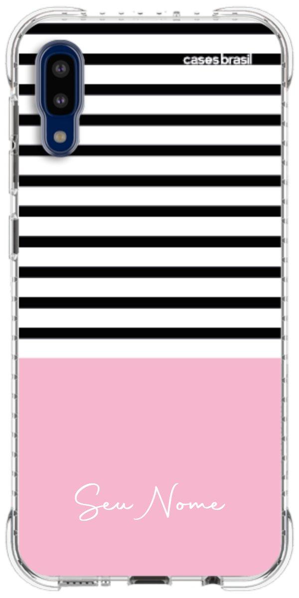 Capinha para Celular Listras Base Rosa