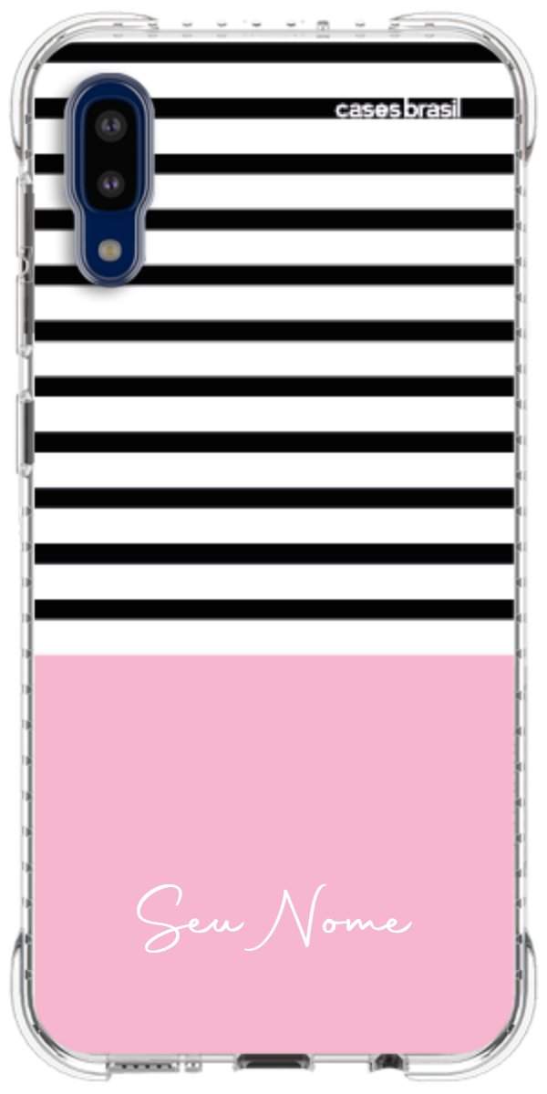 Capinha para Celular Listras Base Rosa