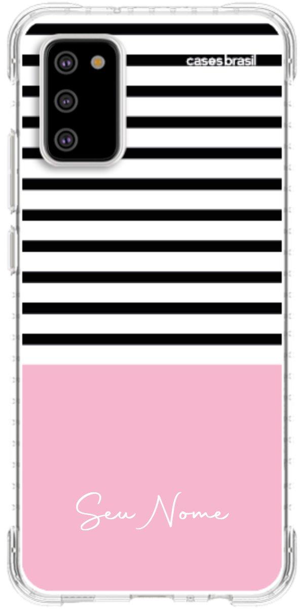 Capinha para Celular Listras Base Rosa