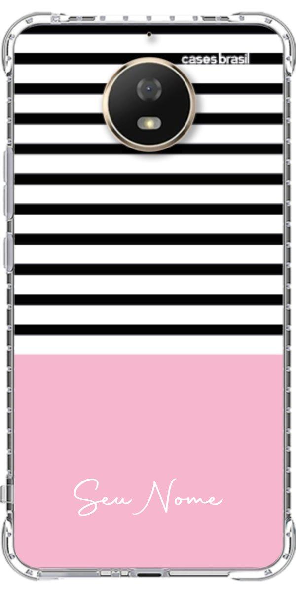 Capinha para Celular Listras Base Rosa