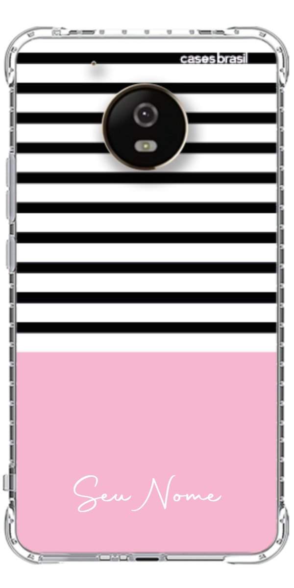 Capinha para Celular Listras Base Rosa