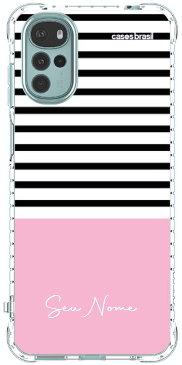 Capinha para Celular Listras Base Rosa