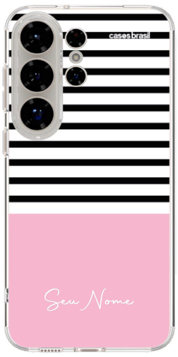 Capinha para Celular Listras Base Rosa