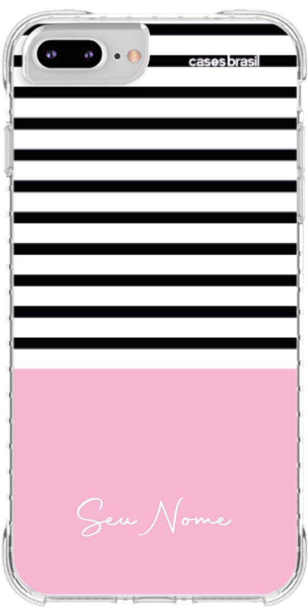 Capinha para Celular Listras Base Rosa
