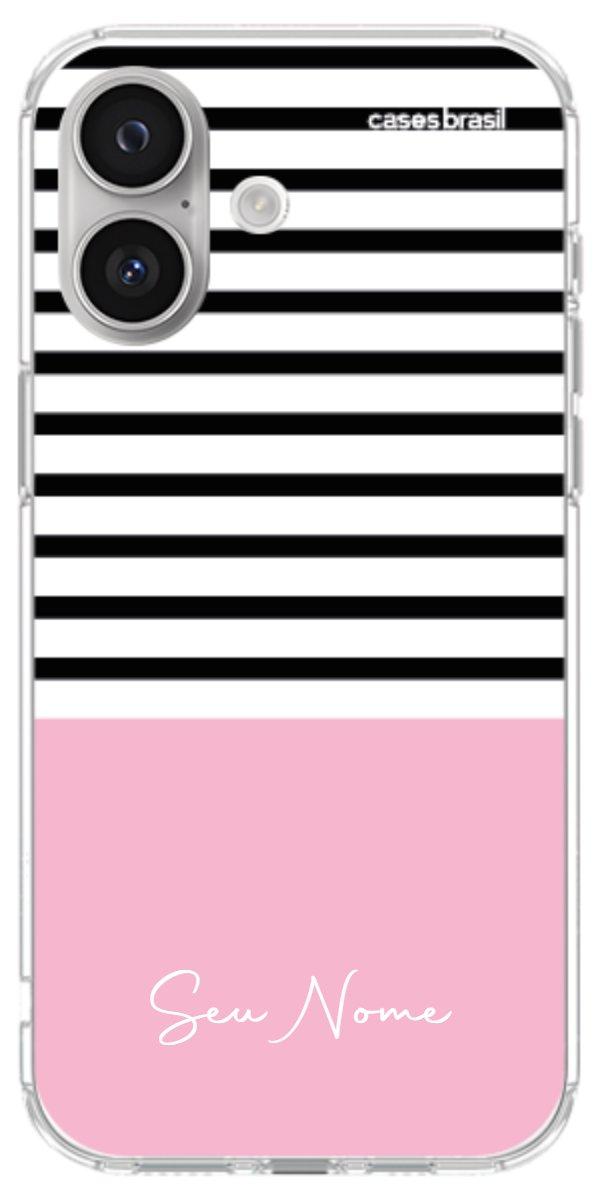 Capinha para Celular Listras Base Rosa
