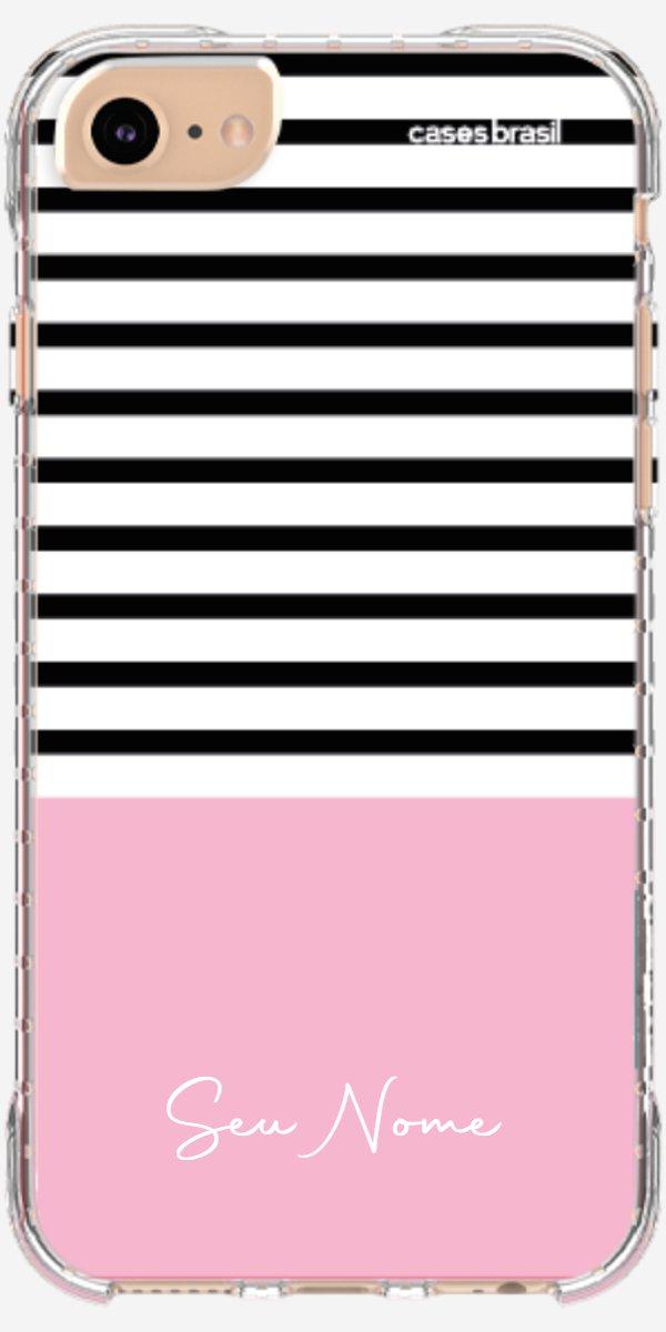 Capinha para Celular Listras Base Rosa