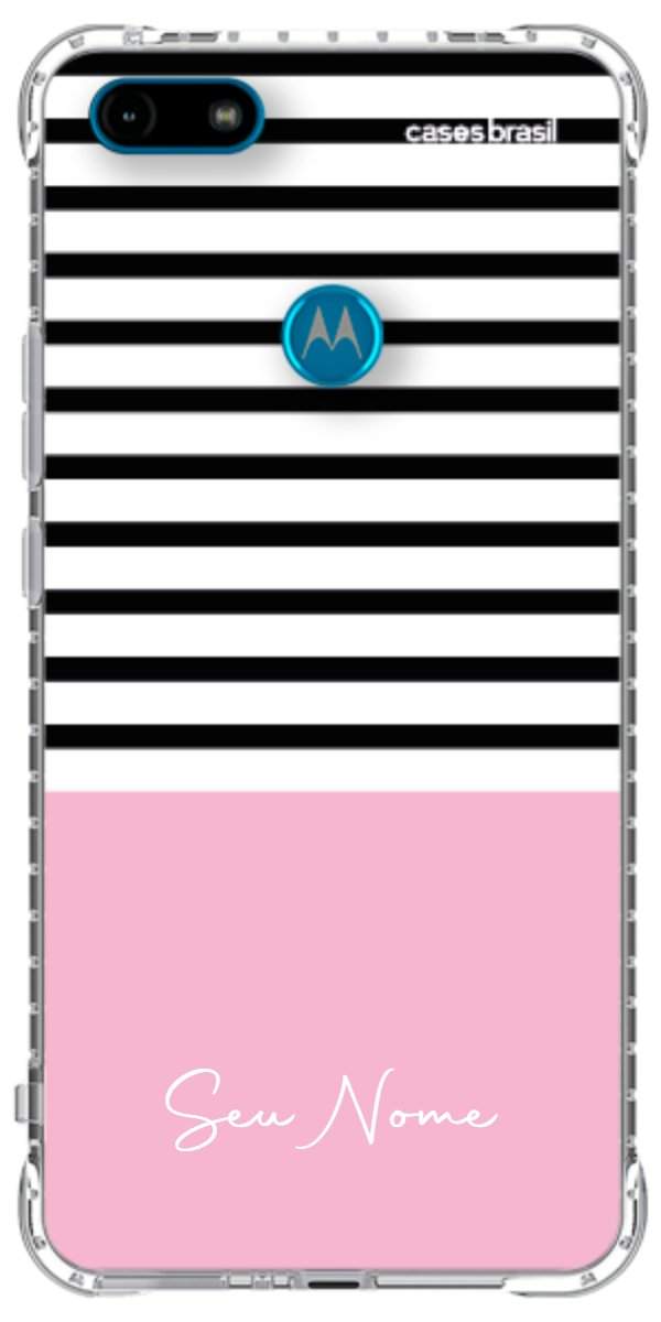 Capinha para Celular Listras Base Rosa