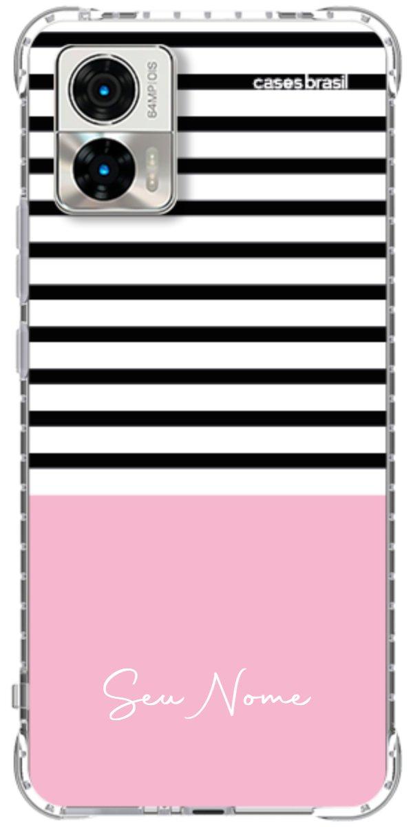 Capinha para Celular Listras Base Rosa