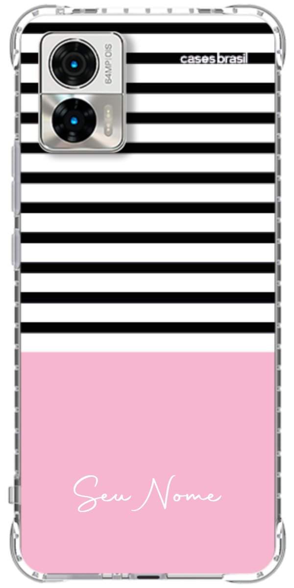 Capinha para Celular Listras Base Rosa