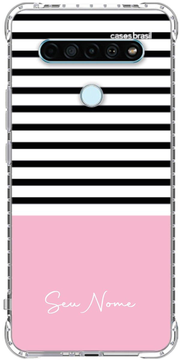 Capinha para Celular Listras Base Rosa