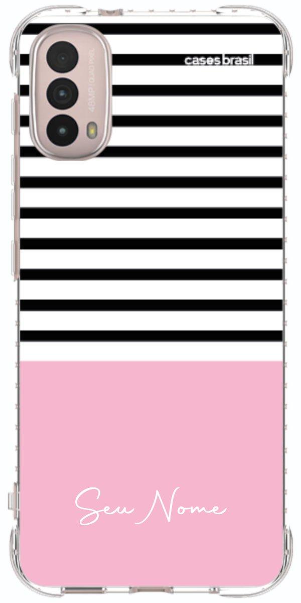 Capinha para Celular Listras Base Rosa