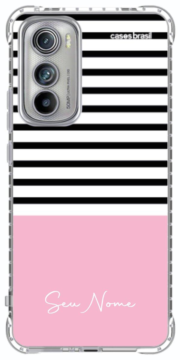 Capinha para Celular Listras Base Rosa