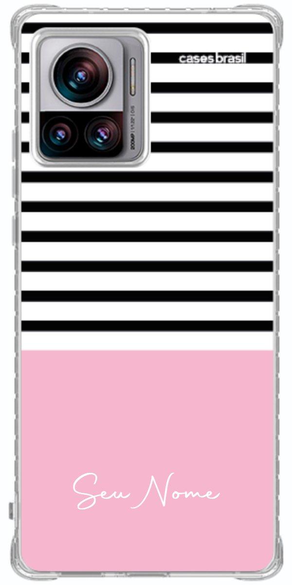 Capinha para Celular Listras Base Rosa