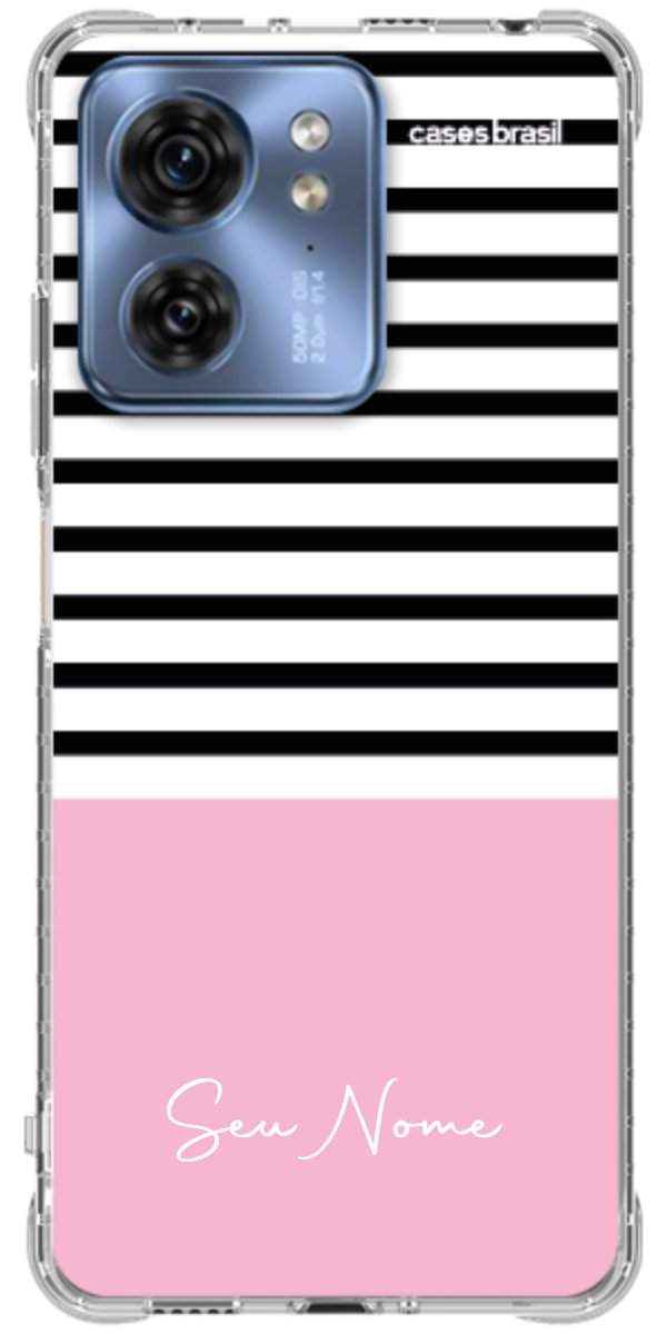 Capinha para Celular Listras Base Rosa