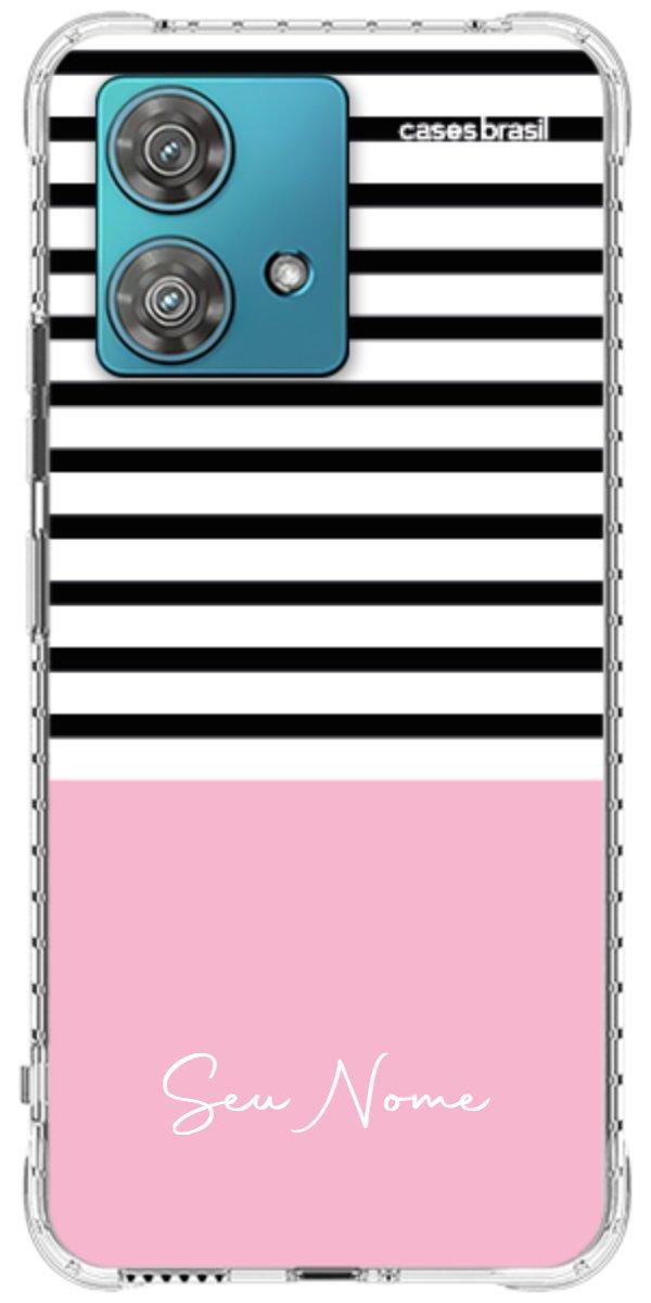 Capinha para Celular Listras Base Rosa
