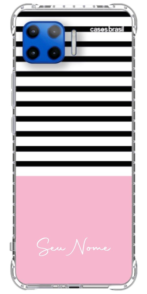Capinha para Celular Listras Base Rosa