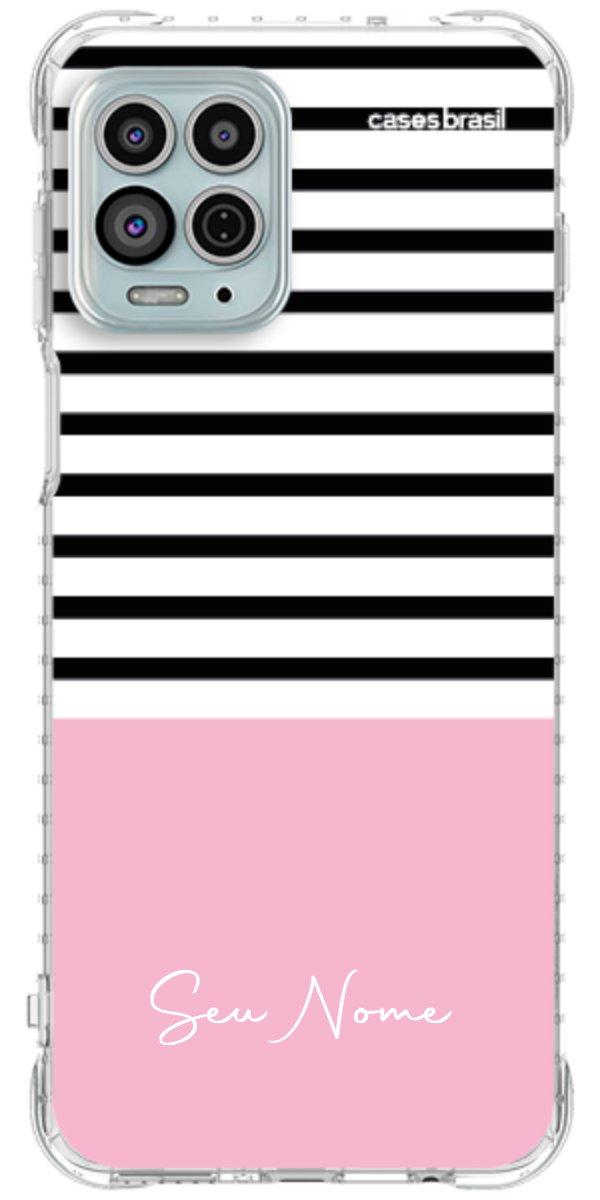 Capinha para Celular Listras Base Rosa