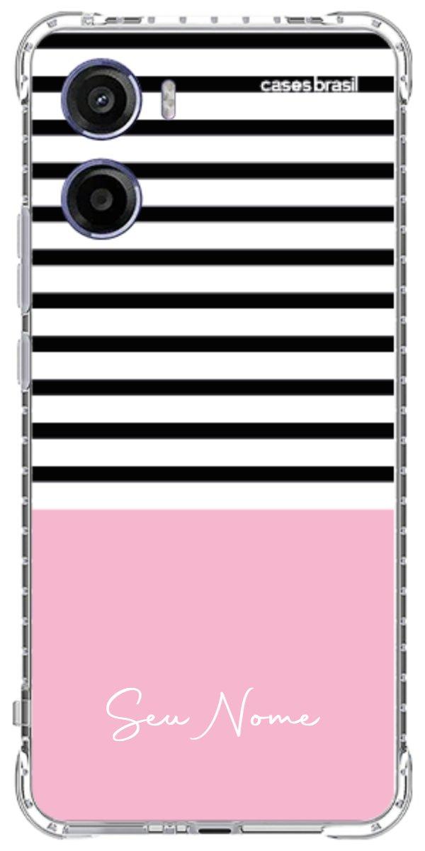 Capinha para Celular Listras Base Rosa