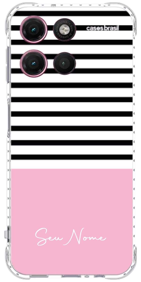 Capinha para Celular Listras Base Rosa